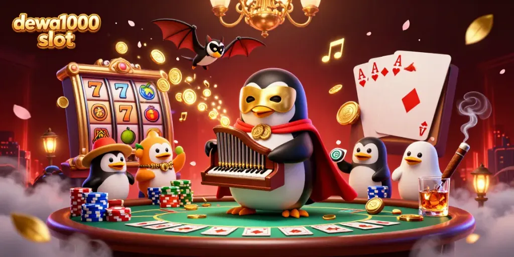 Experience the excitement of dewa1000 slot with captivating characters and vibrant casino elements.