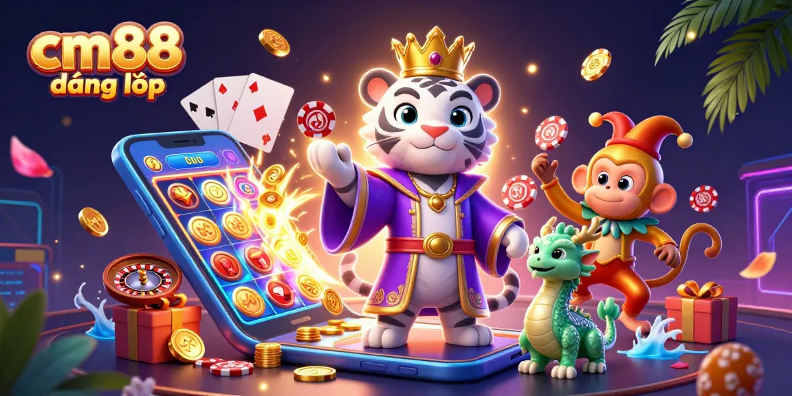Engage in cm88 đăng nhập for exciting online gaming with vibrant characters and dynamic casino elements.