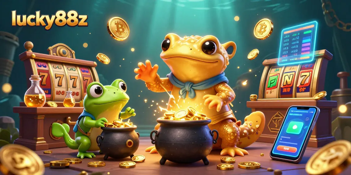Join lucky88z in a vibrant 3D casino scene filled with gold transmutations and exciting gaming elements.