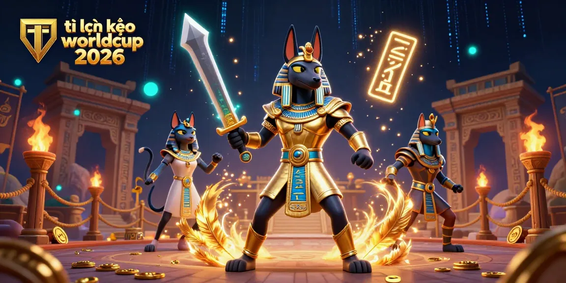 Wager on tỉ lệ kèo worldcup 2026 in an epic 3D Egyptian casino scene with dynamic elements.