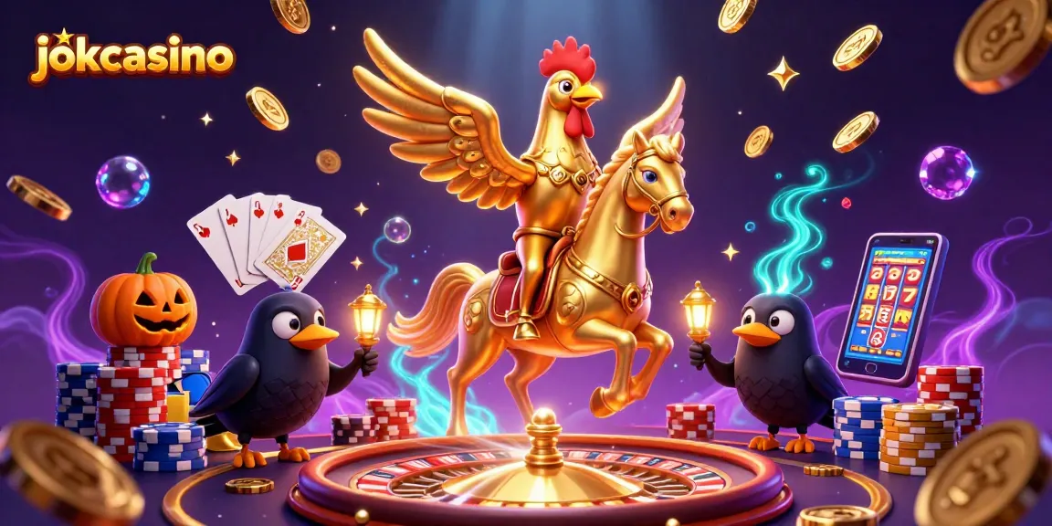 Experience the thrill of jokacasino with a vibrant illustration capturing dynamic casino action.